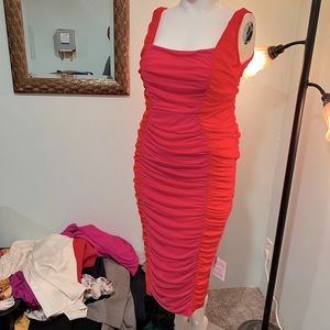 NWT ASOS Design ruched mesh dress